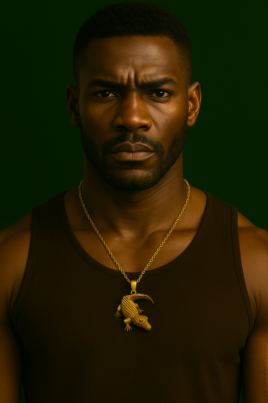 🐊 "Force du Bois Caïman" – Collier Totem Crocodile